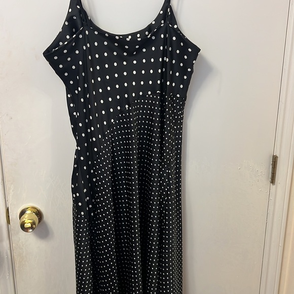 Asymmetrical Midi Slip Dress - A New Day Black Polka Dots - Picture 8 of 10